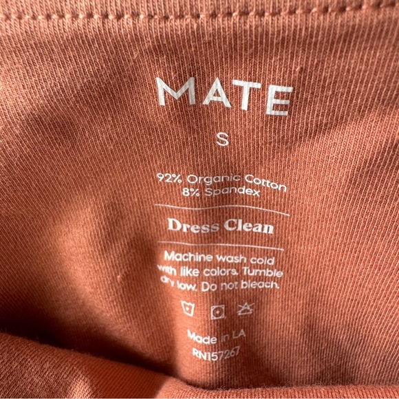 NWOT size S Pink Terra-cotta Bike Shorts - MATE the Label - Picture 3 of 5